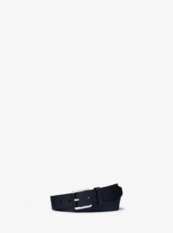 Panske Opasky Michael Kors Cotton-Blend Námornícka Modrá - Doplnky Michael Kors Akcia | IXDJU-5297